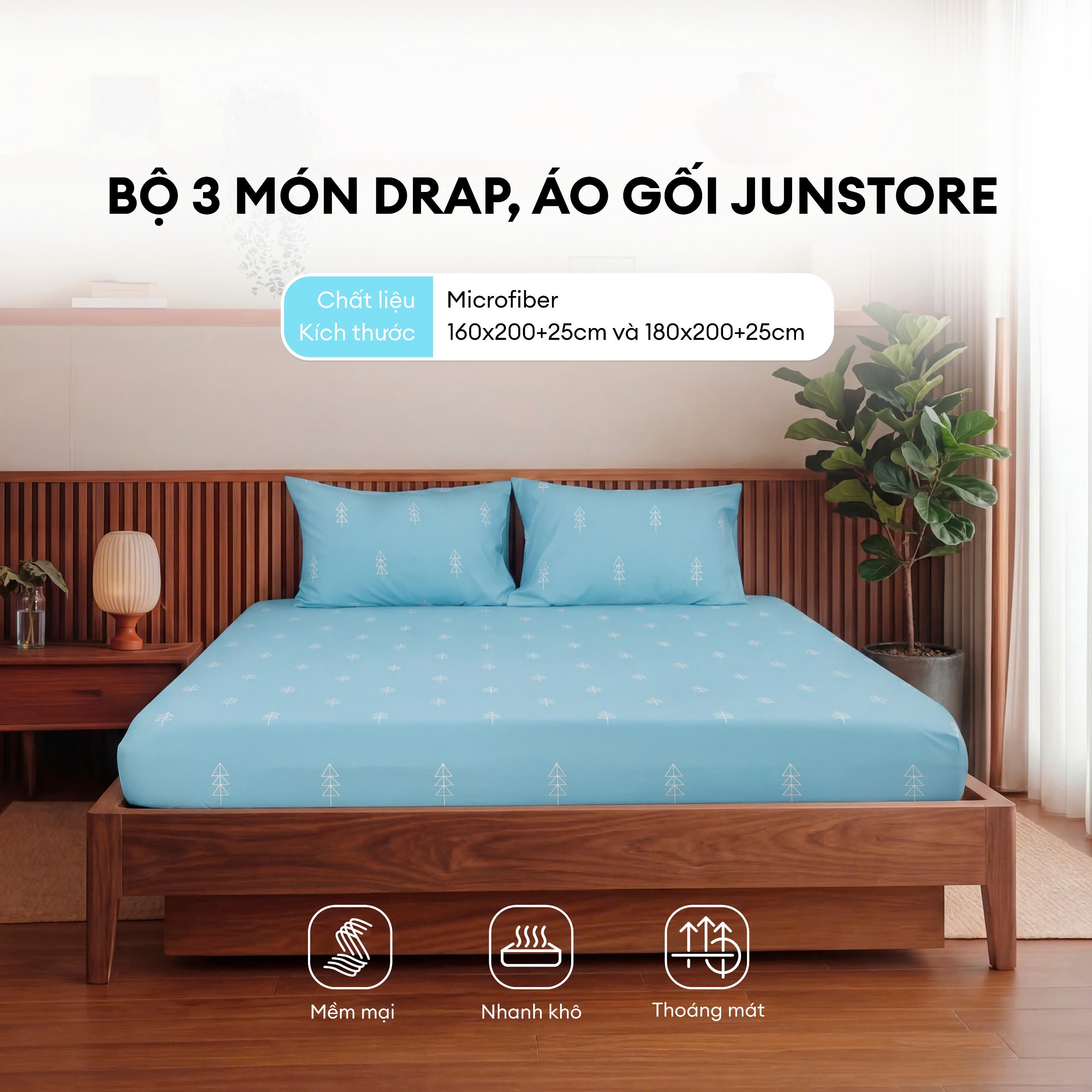 Bộ Drap 3 Món Junstore