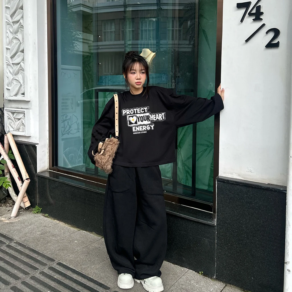 Áo thun boxy tay dài chữ cá tính Miucho 3149_thumbnail_6