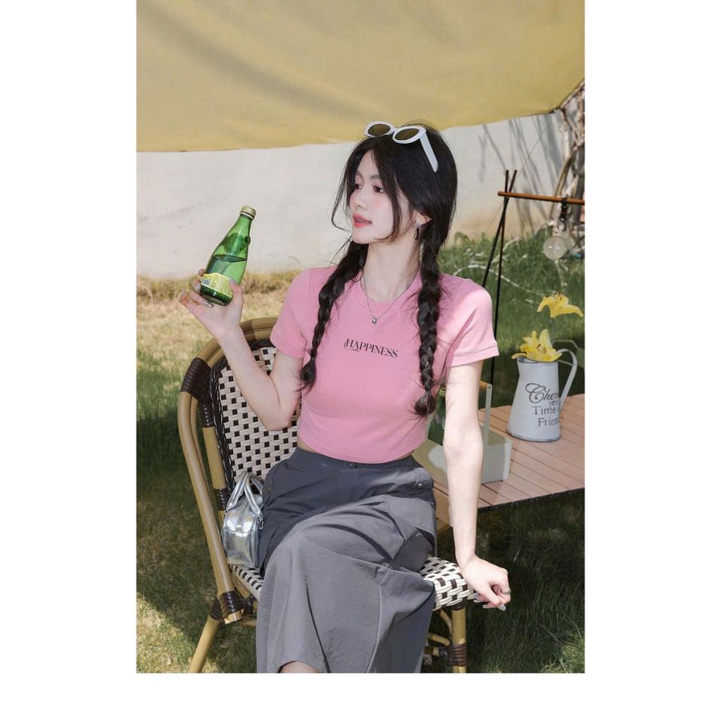 Áo thun croptop nữ LOZA 'Happiness' dáng ôm body - CR7859_thumbnail_1