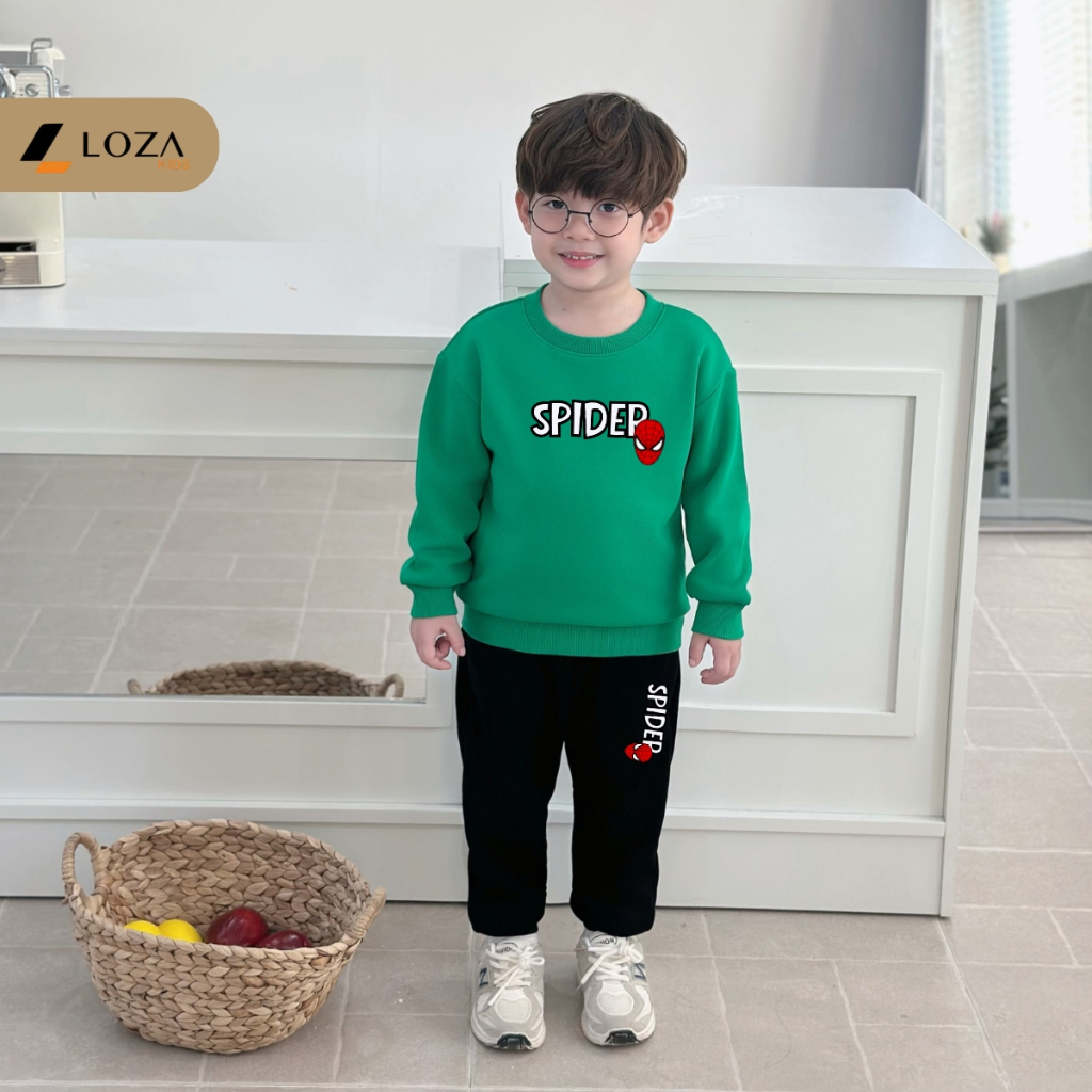Bộ nỉ bé trai in hình SPIDER - Loza Kids BI556_thumbnail_0