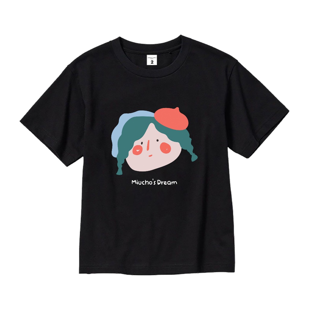 Áo thun dễ thương cho bé gái form rộng AED655 Miucho Kid 100% vải cotton thoáng mát basic_thumbnail_0