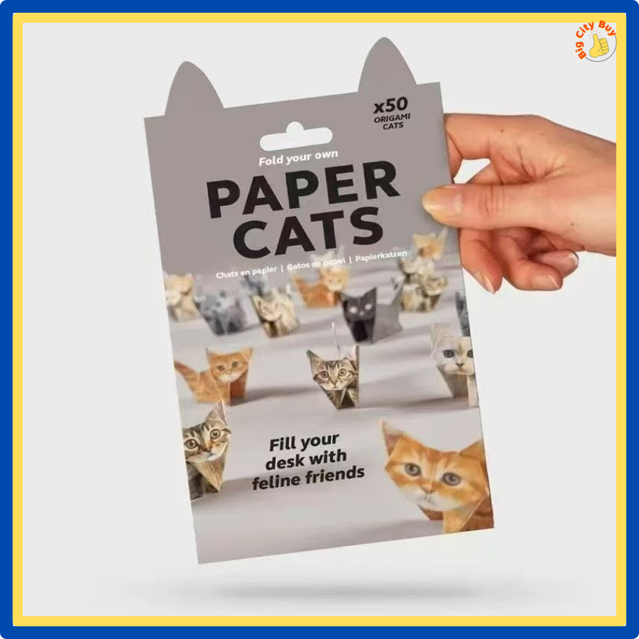 Bộ Giấy Gấp Hình Học 3D Gấp Giấy Mèo Chó - 50 Tờ Origami Sáng Tạo Không Màn Hình 312BG_thumbnail_0