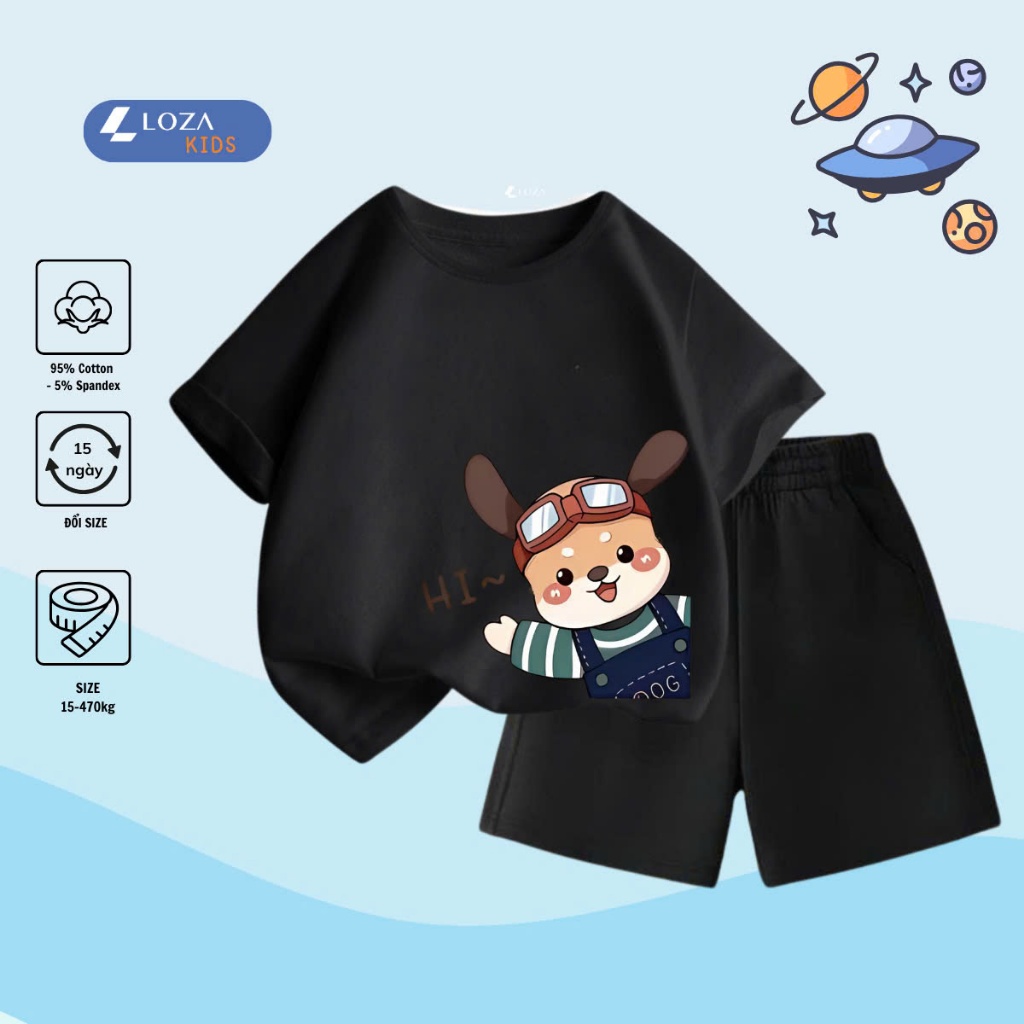 Bộ đồ  bé trai in hình gấu Hi -  Loza Kids SB235_thumbnail_14