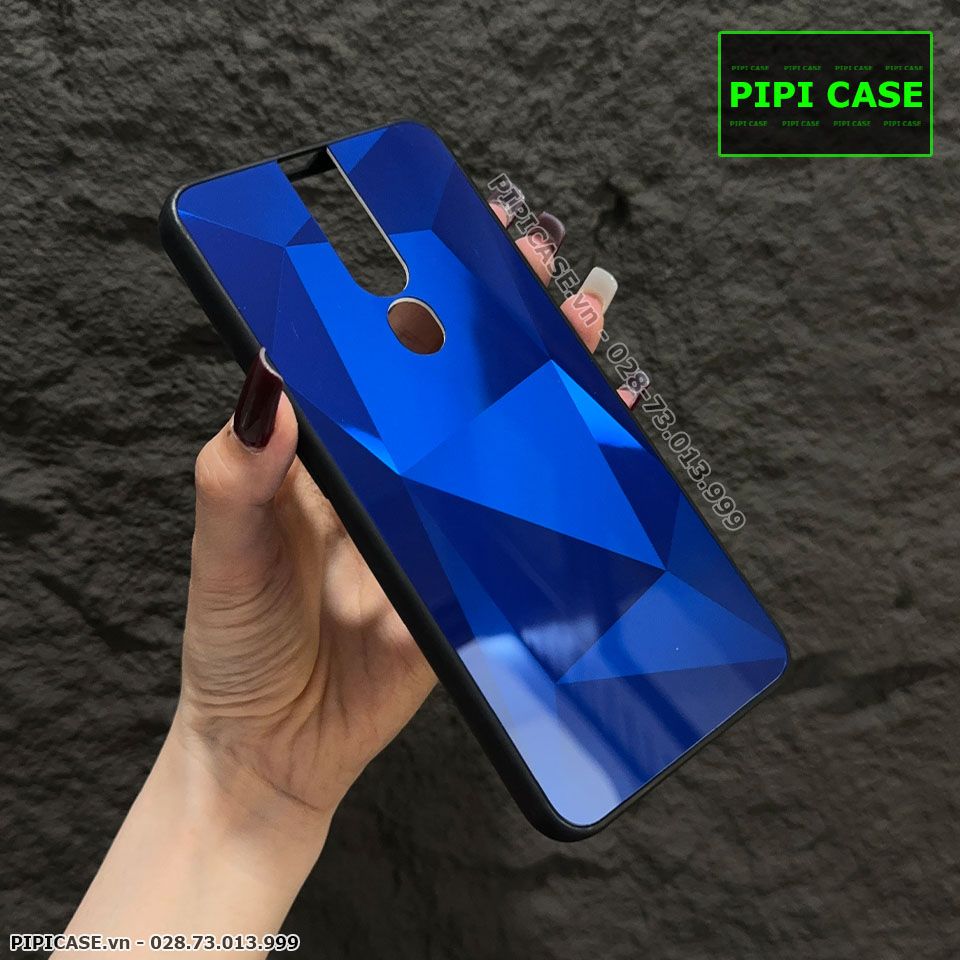 Ốp Lưng Oppo F11 Pro - Kim Cương 6D - Xanh