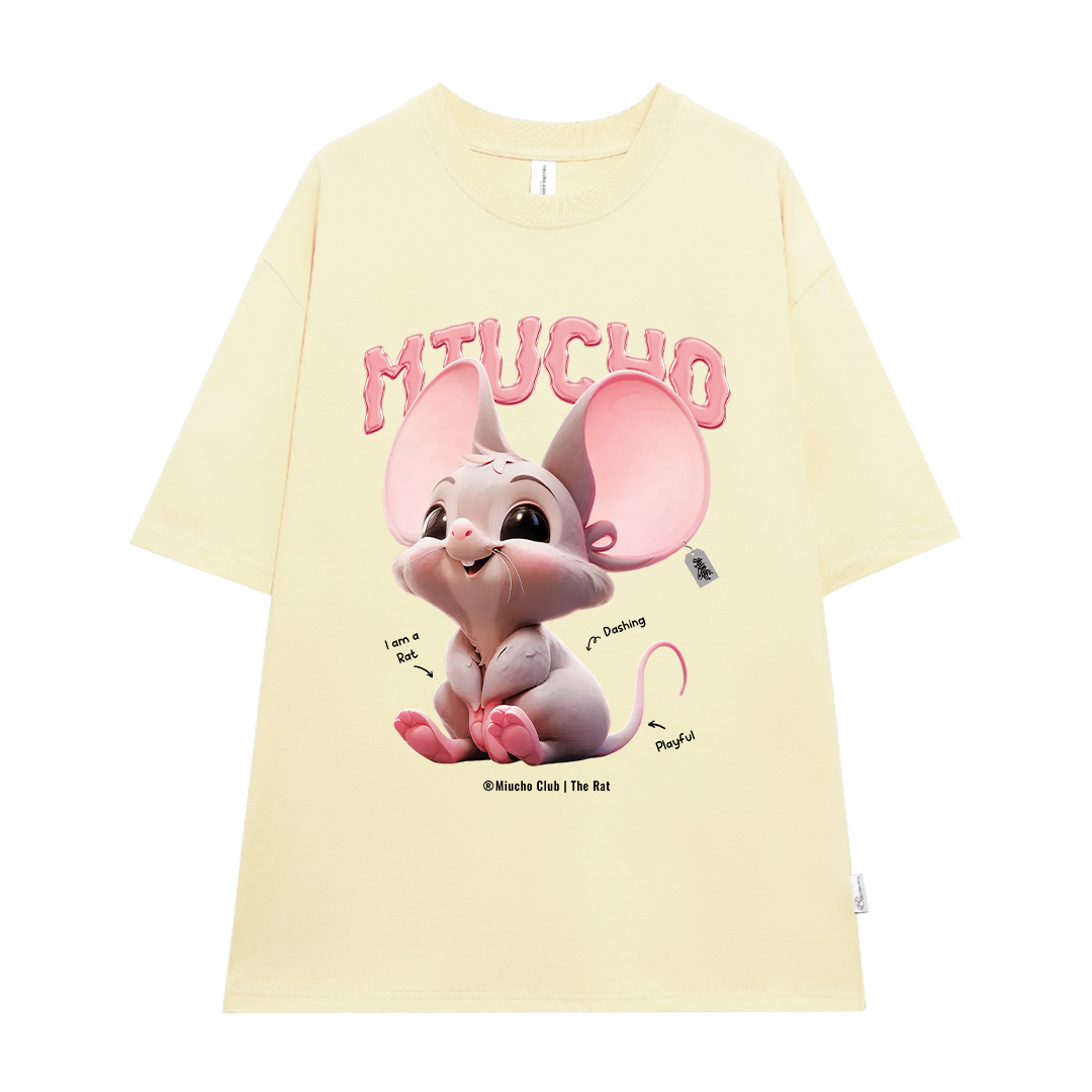 Áo thun form rộng 12 con giáp tuổi Tí ATD1236 Miucho tay ngắn cổ tròn in mix_thumbnail_15