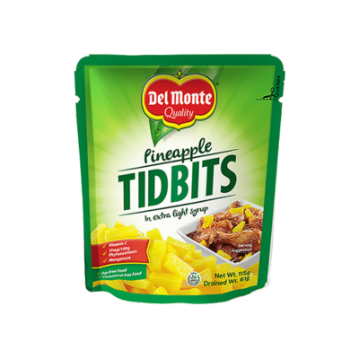 DEL MONTE PINEAPPLE TIDBITS 115G