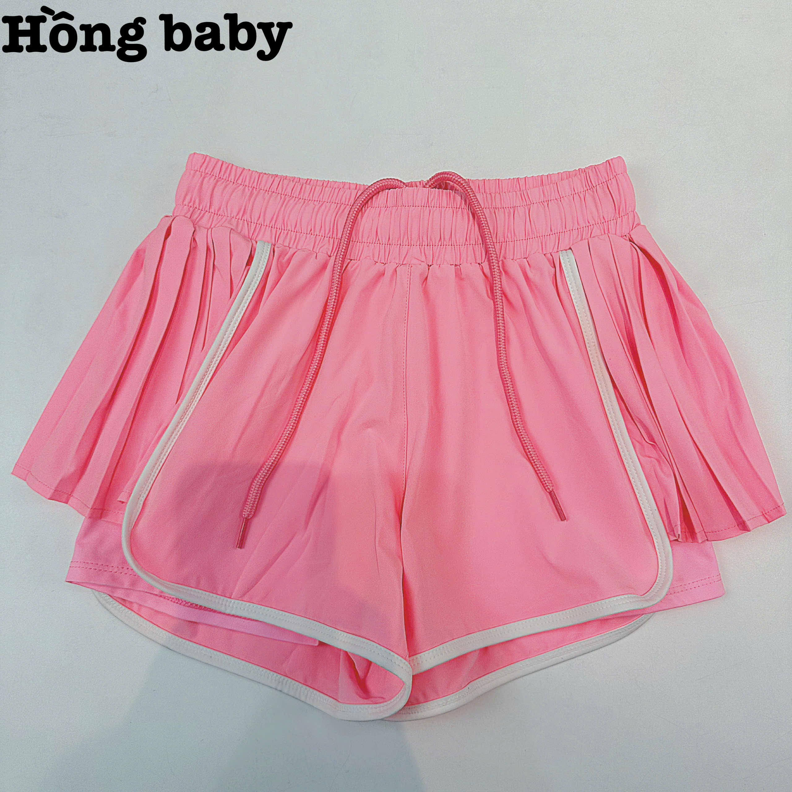 Quần Đùi Thể Thao Nữ Boxer 2 Lớp Xếp Li 2 Bên Phối Viền_thumbnail_5