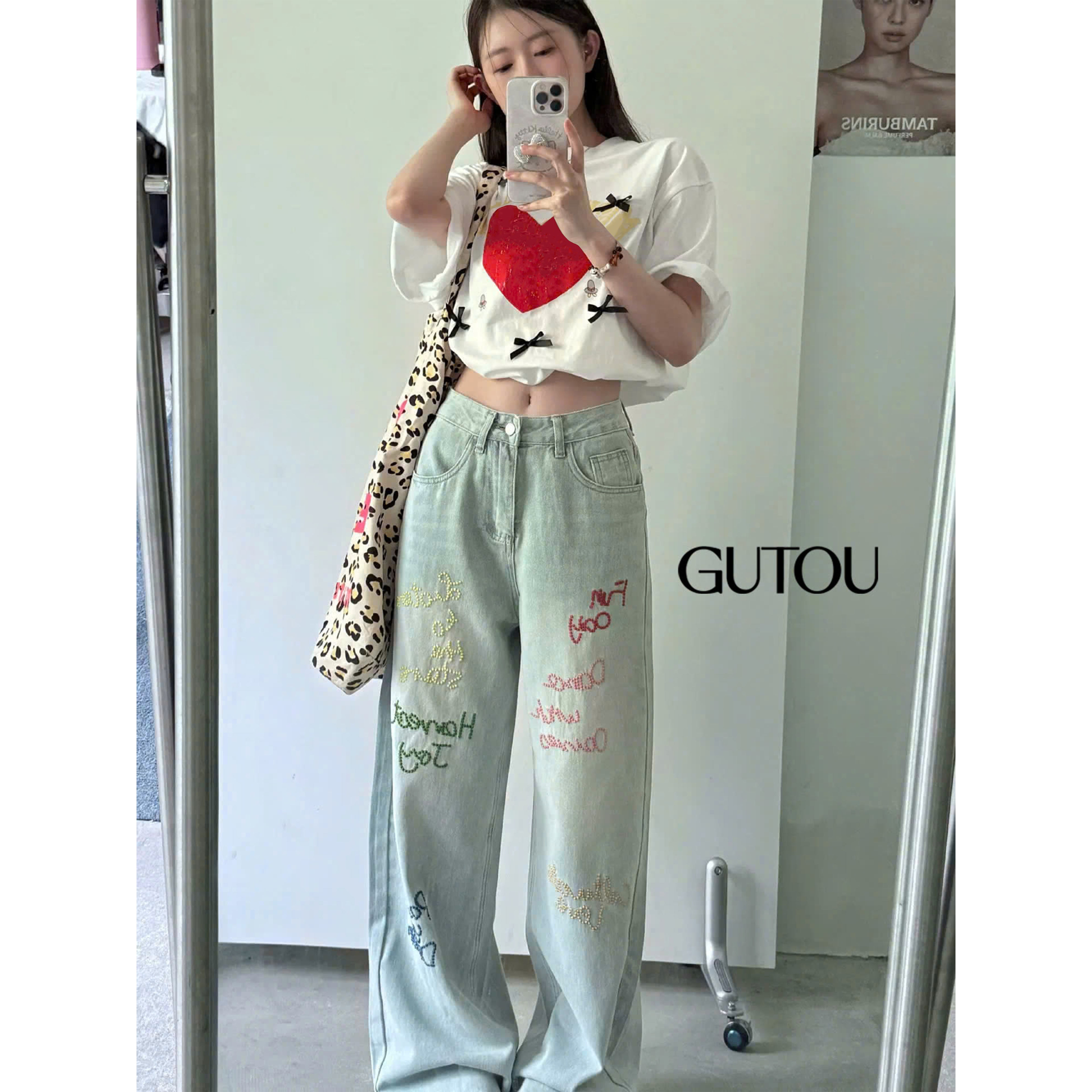 [ GUTOU ] Quần Jean Suông Fun Day_thumbnail_3