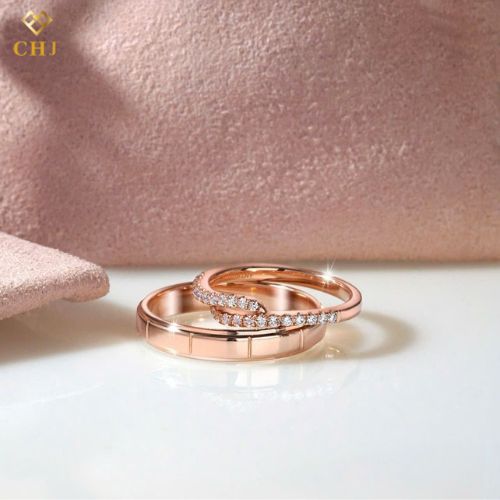 Cặp Nhẫn Cưới Kim Cương Vàng 14K CHJ523_thumbnail_0