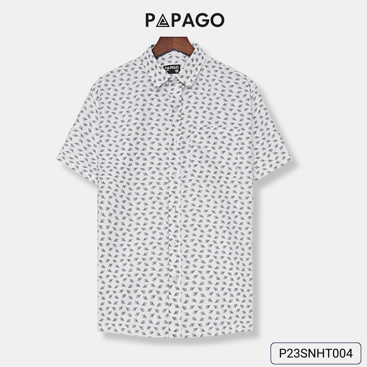 Áo sơ mi nam trung niên PAPAGO tay ngắn lai ngang in họa tiết - P23SNHT004_thumbnail_4