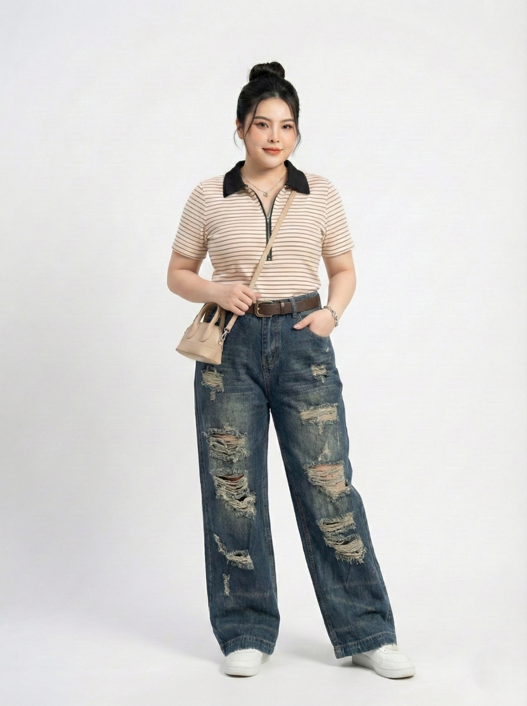 BIGSIZE NỮ-Quần suông thêu ngựa T-QJ612