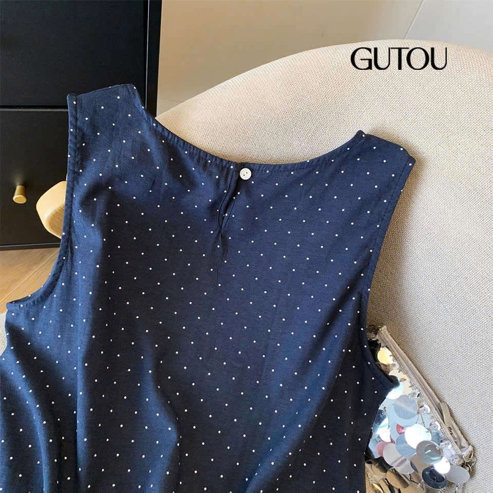 [ GUTOU ] Áo Chấm Bi Phối Bèo+Scrunchie_thumbnail_4