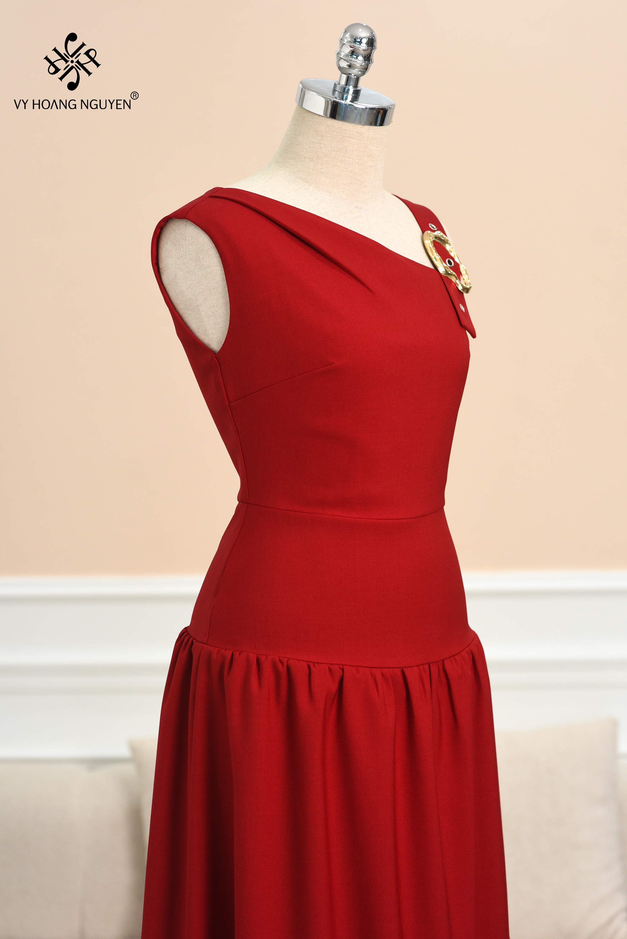 Đầm Xòe Lệch Vai Đai_thumbnail_2