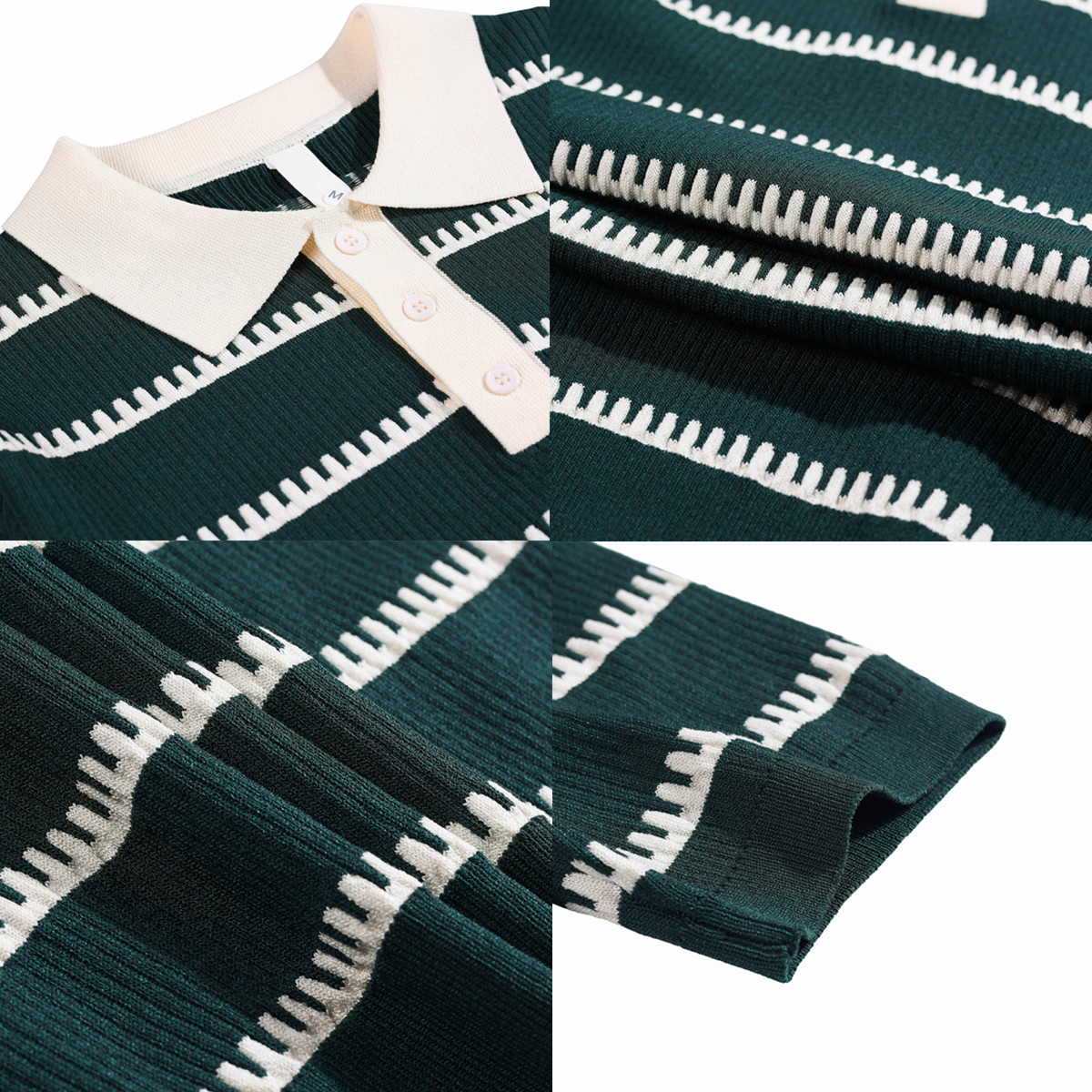 PA59 – Áo polo nam dệt kim băng lụa sọc tay ngắn, ve áo co giãn_thumbnail_6