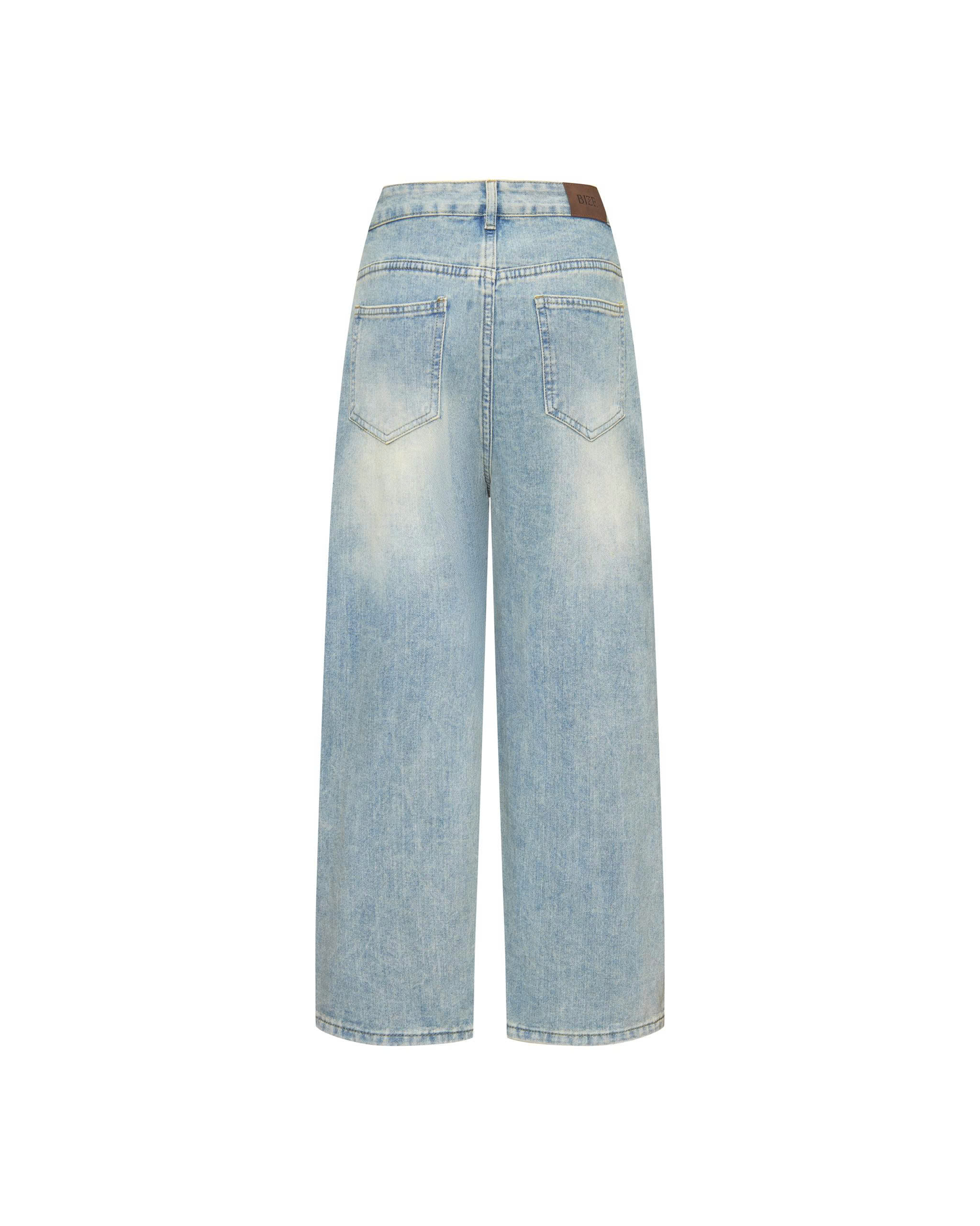 Quần jean suông 97cm siêu rách bigsize QJ5029