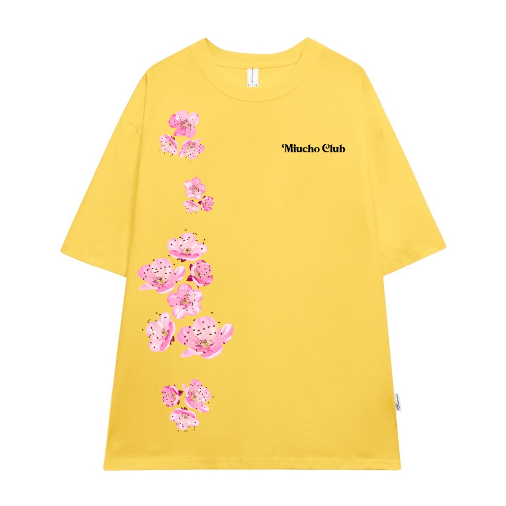 Áo thun Tết in hoa đào form rộng local brand ATD923 Miucho tay ngắn cổ tròn in mix_thumbnail_12