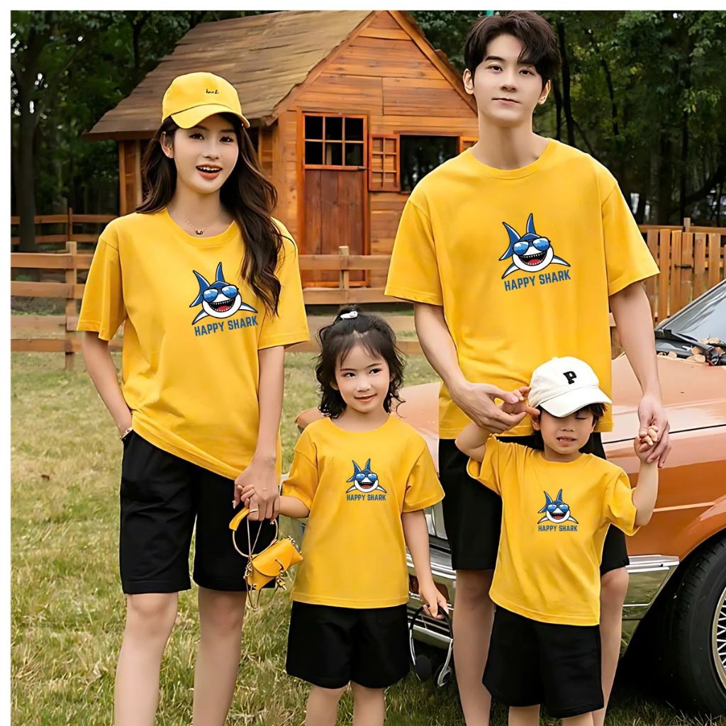 Áo phông gia đình in hình Shark - Áo thun đồng phục gia đình 3-4-5 người - Loza GĐ3043_thumbnail_5