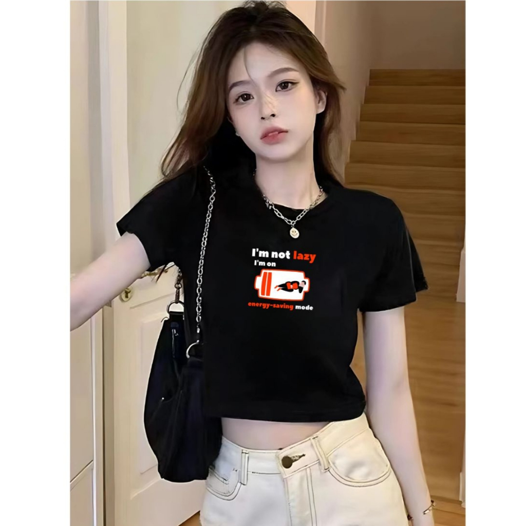 [Form Ôm] Áo croptop nữ ôm body màu đen in hình - Áo thun nữ dáng croptop ôm Loza - G0261_thumbnail_7