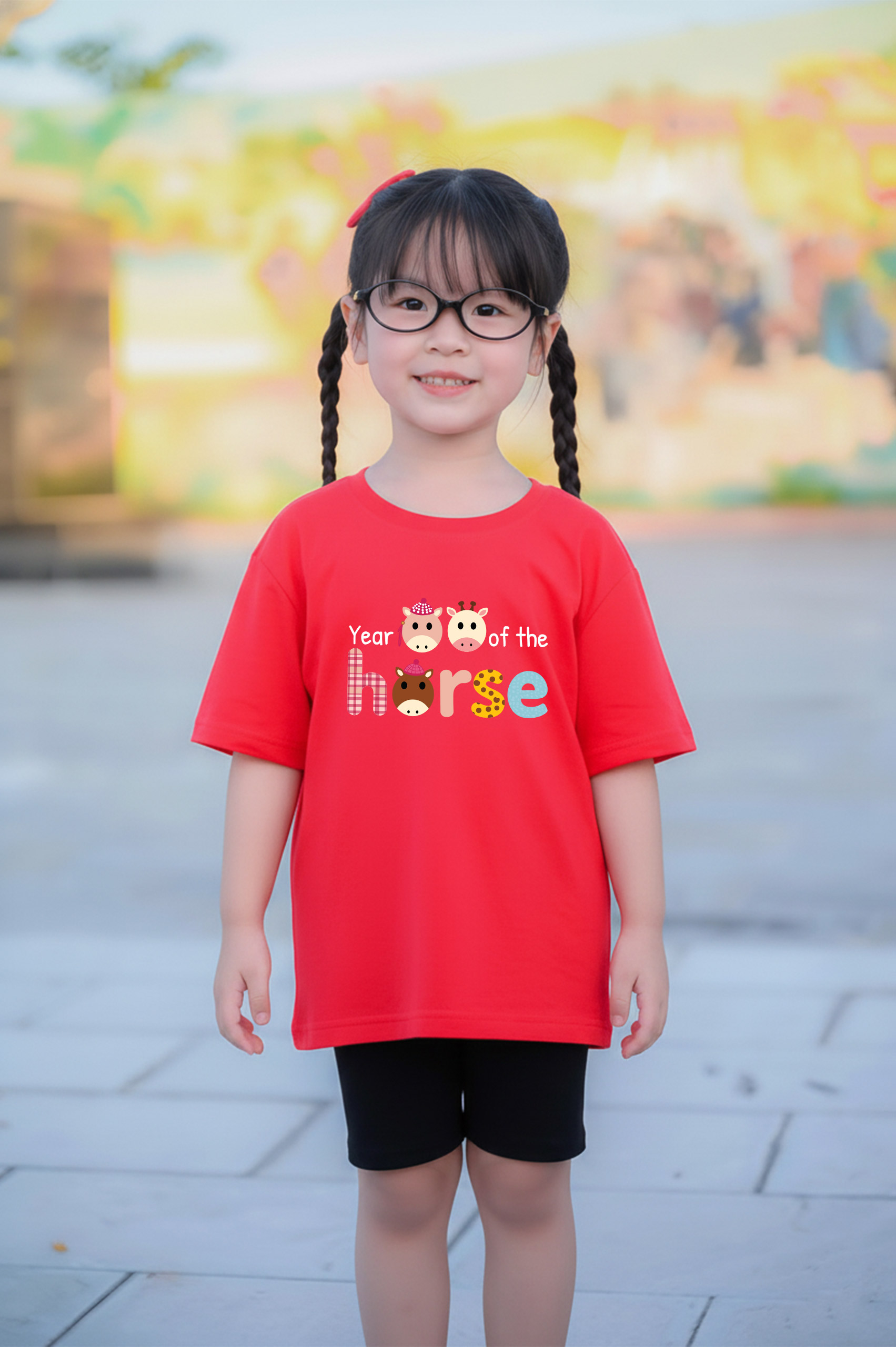 Áo thun bé gái Kado vải cotton thoáng mát mềm mại cổ tròn in chữ phối màu 2956_thumbnail_5