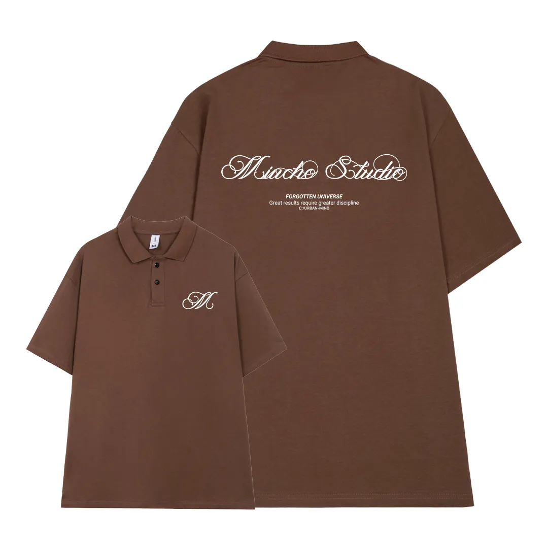 Áo polo vải cotton cao cấp 2477 Miucho phong cách basic tay ngắn cổ trụ in typography_thumbnail_7