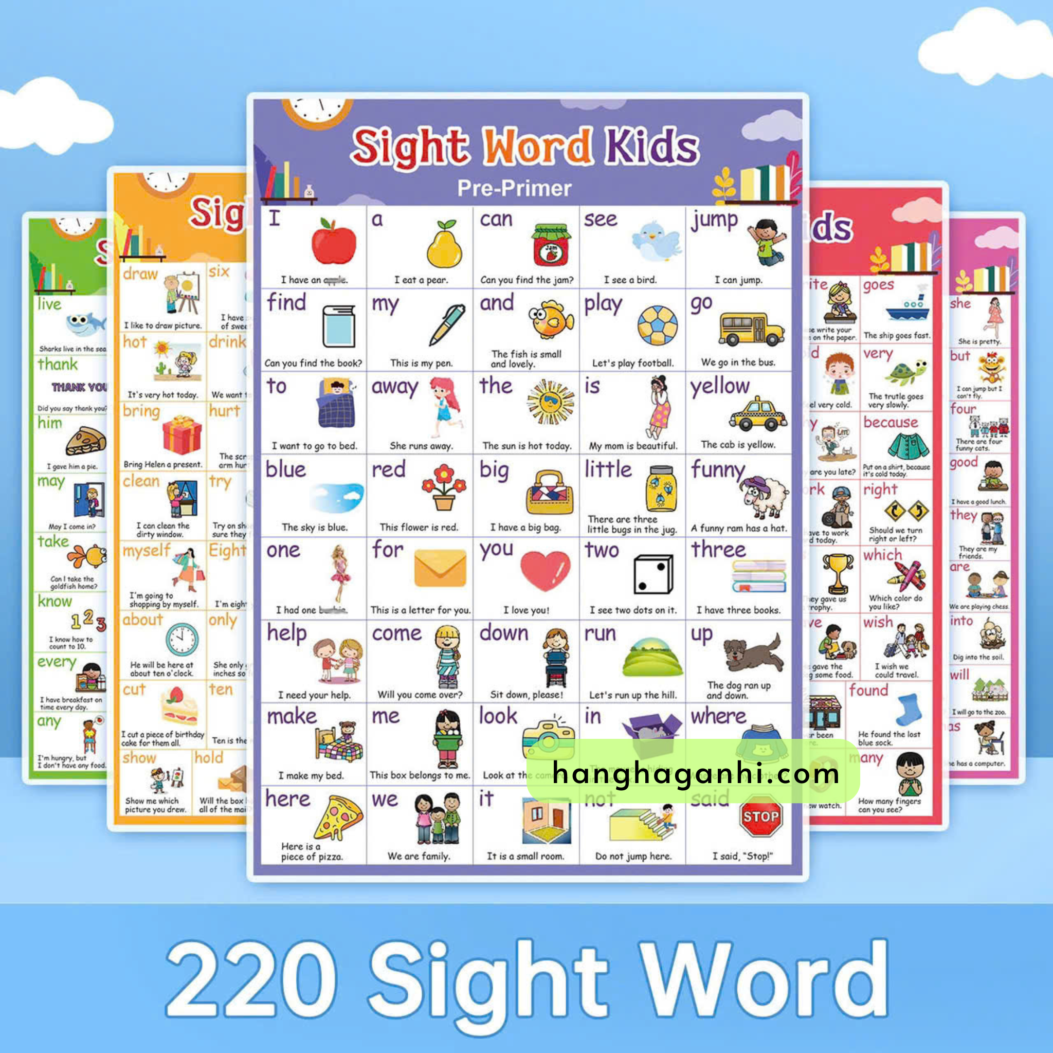 Tranh treo tường dạy bé học 220 Sightwords_thumbnail_0