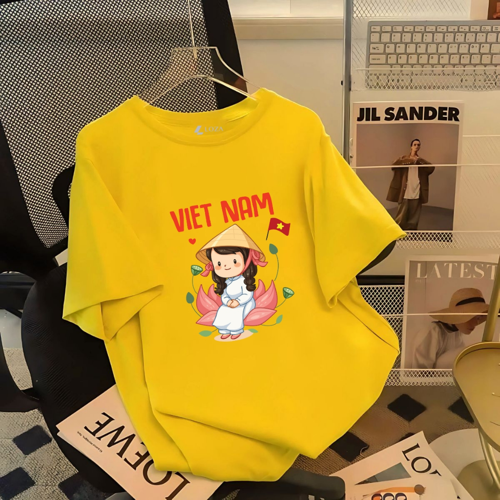 [Form Rộng] Áo thun nữ in hình cô gái mặc áo dài Việt Nam - LOZA T3175_thumbnail_3