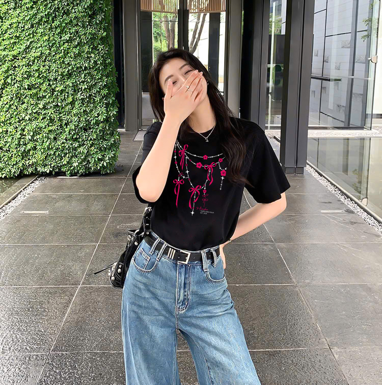 Áo thun nữ tết form vừa regular vải cotton 4c thoáng mát 1807 Miucho in artwork_thumbnail_5