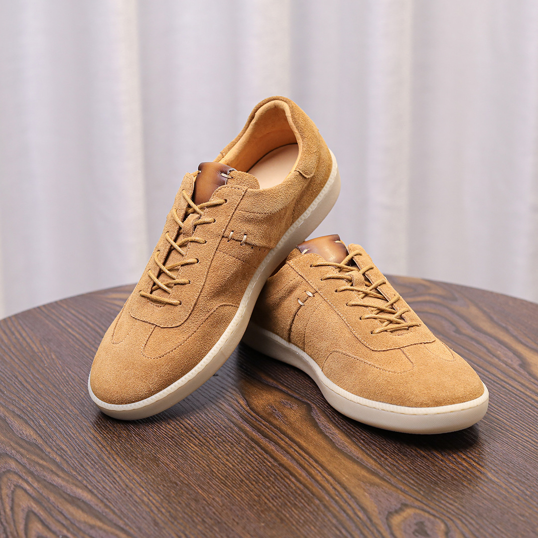 Giày Nam Retro Da Bò Lớp Đầu Tiên – Da Lộn Nubuck Mờ – Cổ Thấp Thời Trang, Nhẹ Sang Trọng – Giày Casual Forrest Gump 2025_thumbnail_4