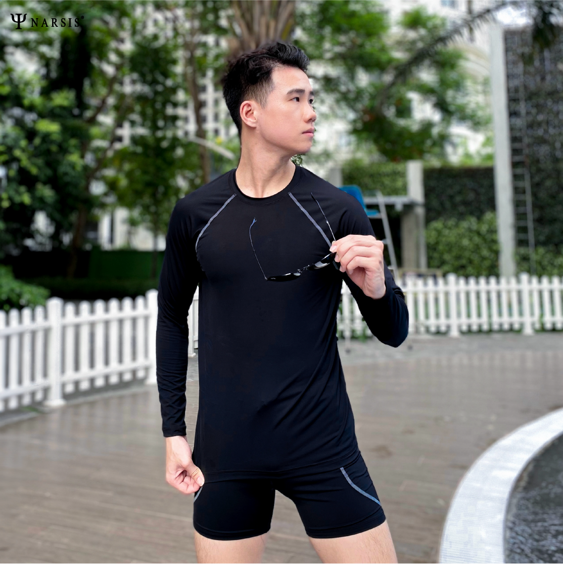 Áo bơi nam Narsis QD24001 chất liệu polyamide, nhanh khô, thoải mái khi vận động._thumbnail_1