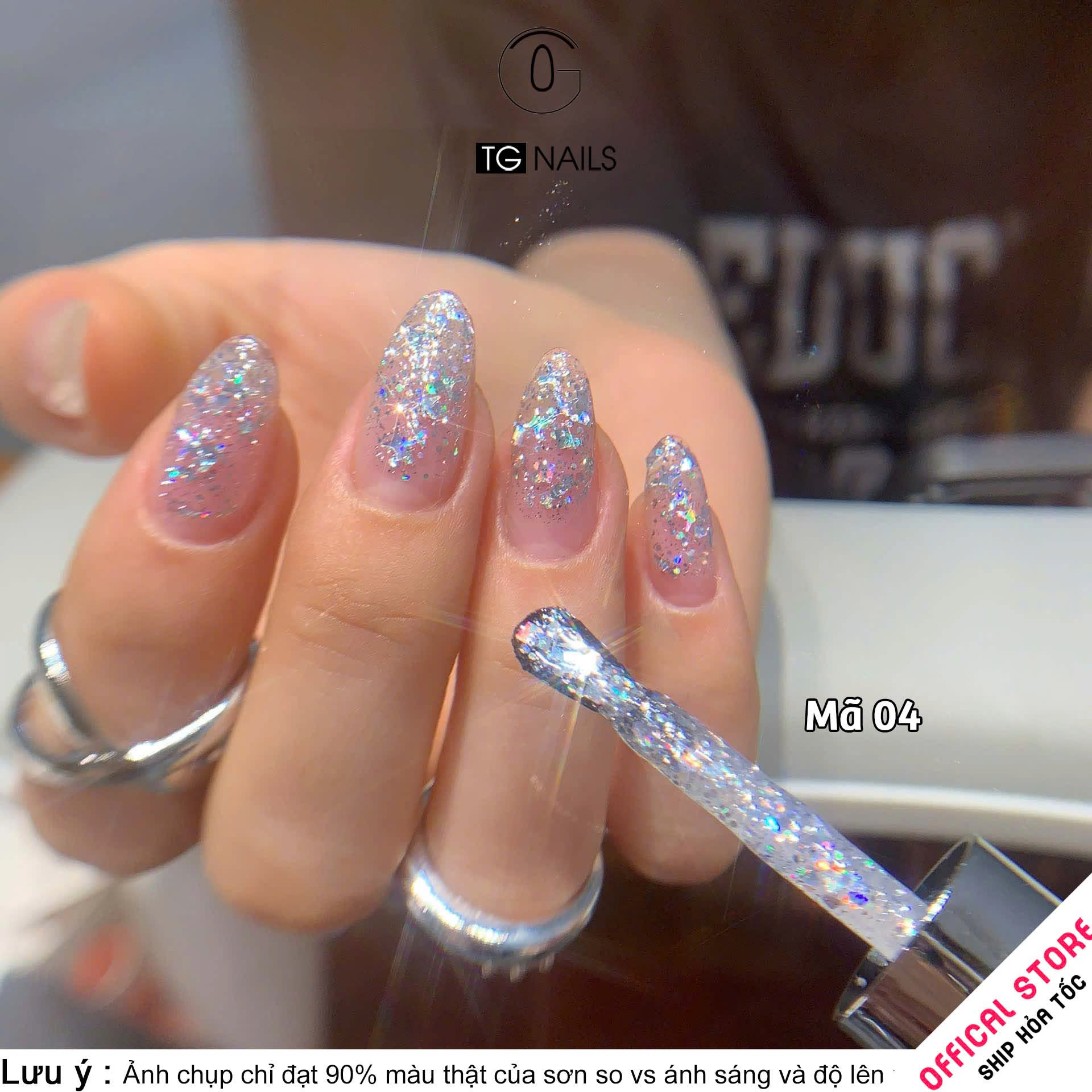 Sơn móng TG Nails gel. Khối lượng tịnh: 10g/ lọ. Nhãn hàng TG nail gel - Com bo 6 màu Nhũ_thumbnail_6