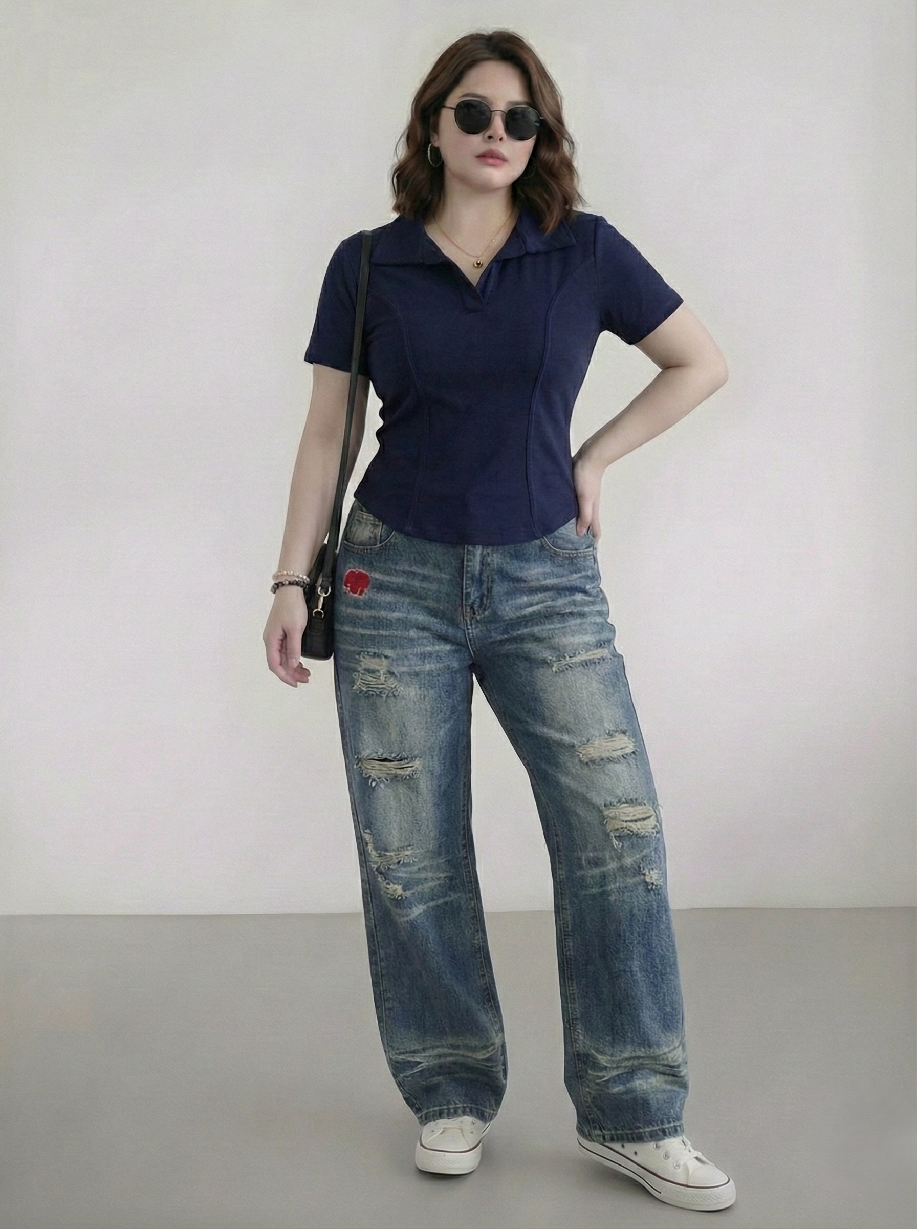 BIGSIZE NỮ-Quần suông thêu voi đỏ T-QJ609