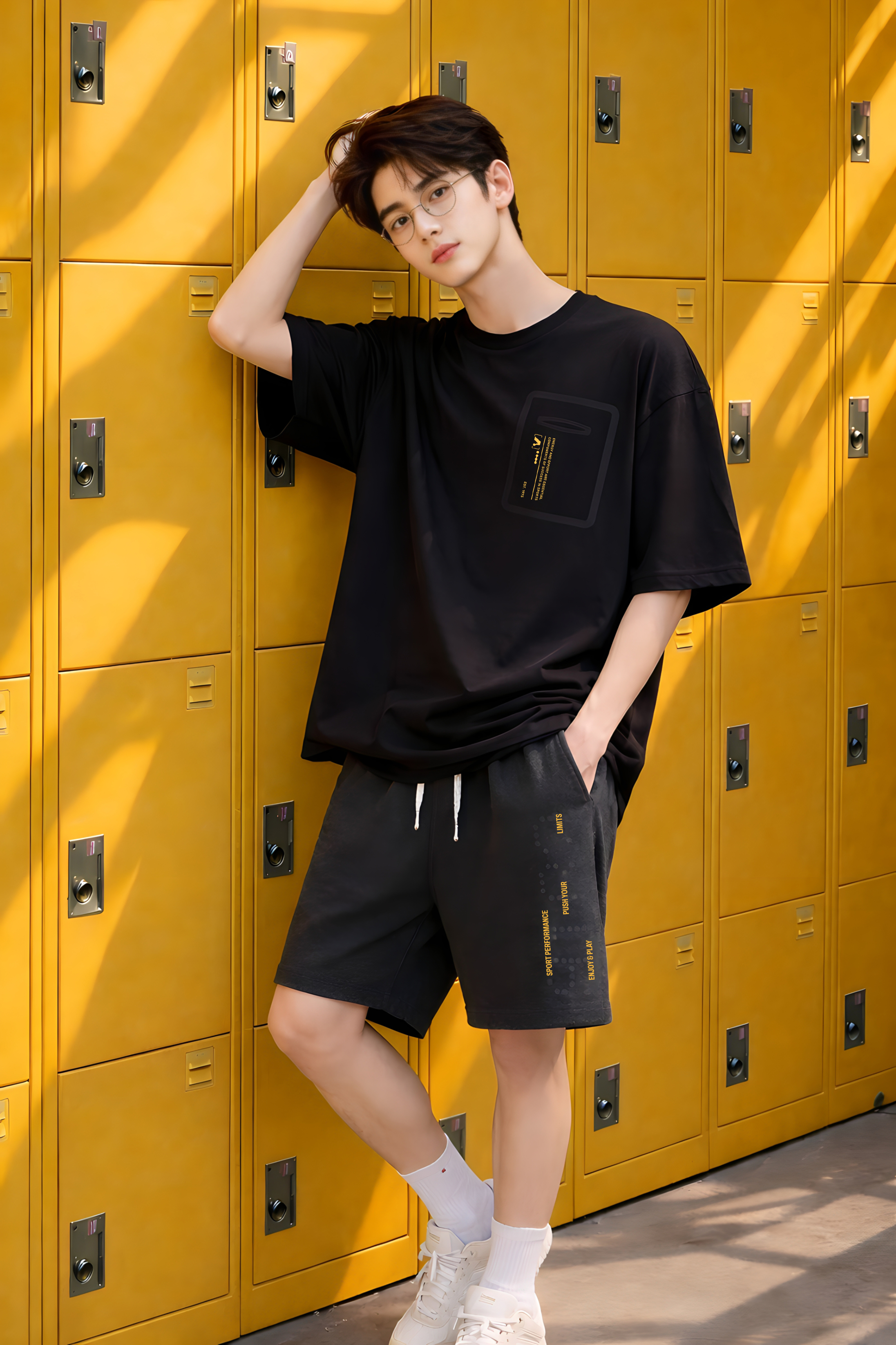 Áo phông dáng rộng bé trai màu đen in hình túi_thumbnail_3