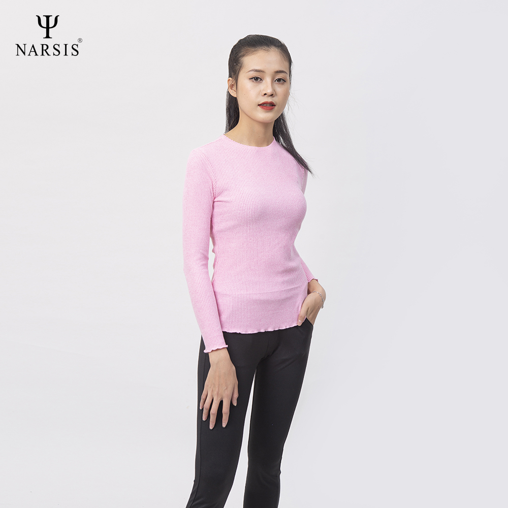 ÁO THU ĐÔNG NỮ L0075 NARSIS VẢI LEN COTTON ẤM ÁP, THOÁNG MÁT, GIỮ ẤM TỐT, MỀM MẠI_thumbnail_2