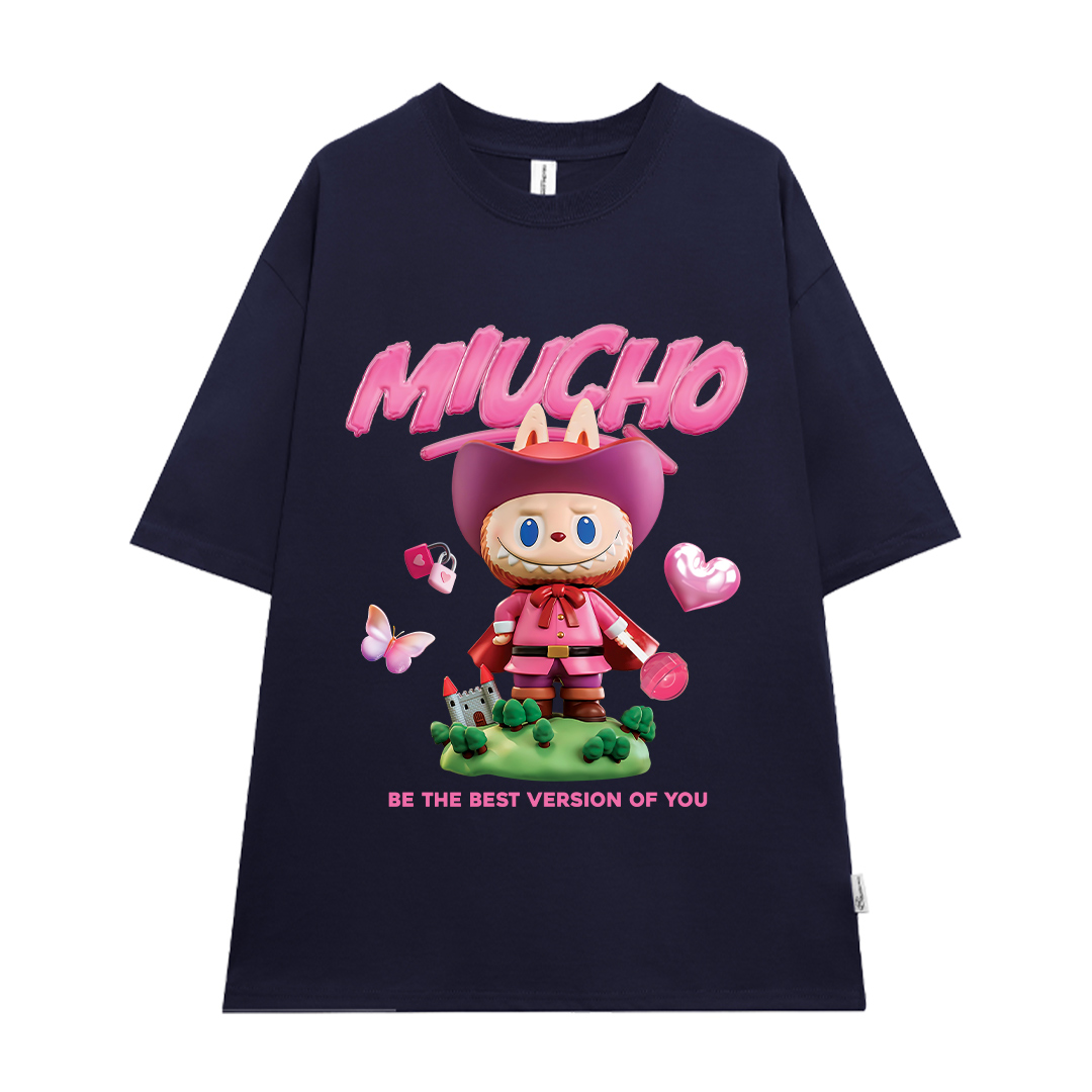 Áo thun labubu dễ thương form rộng nhiều màu ATD1453 Miucho vải cotton cổ tròn in mix_thumbnail_16