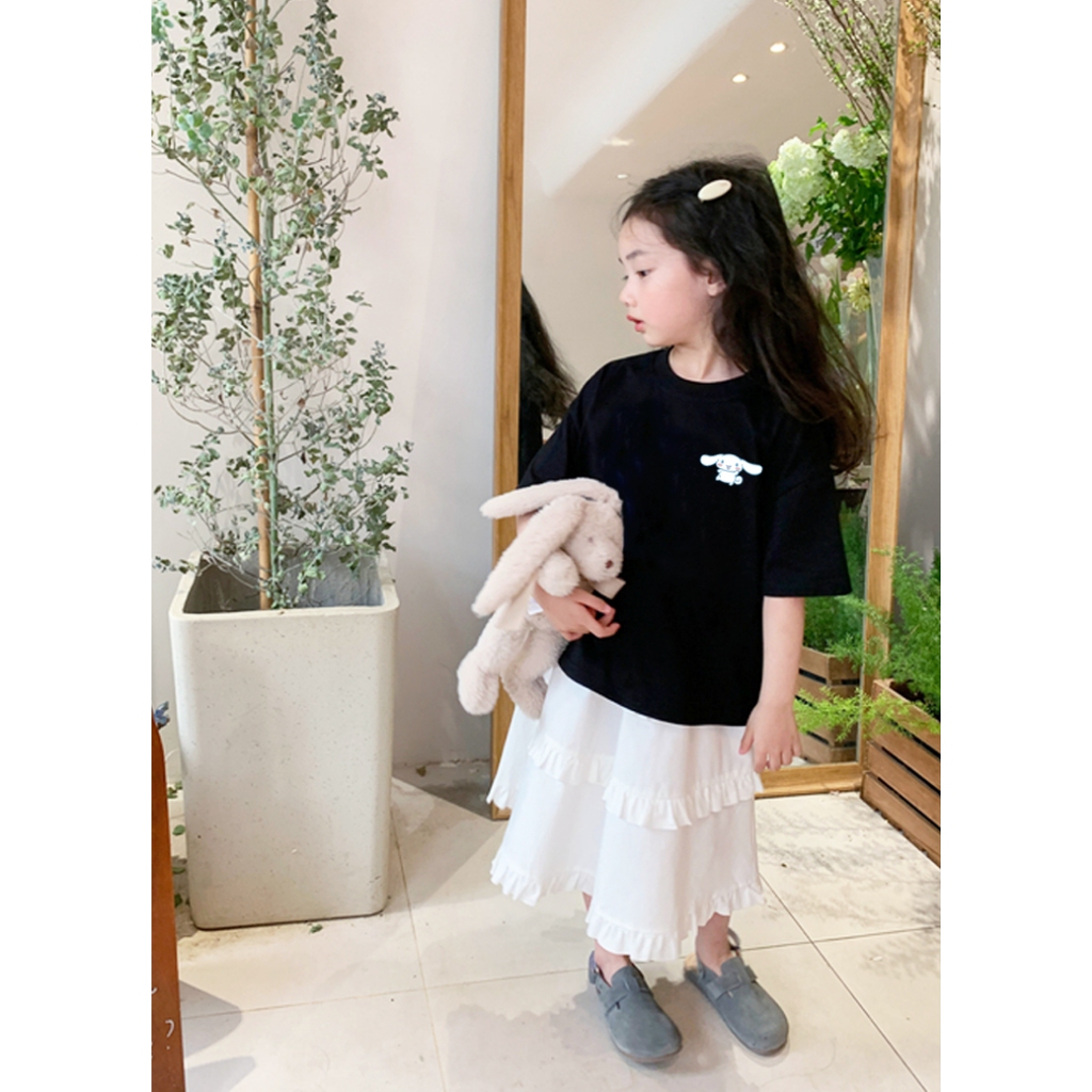 Áo thun bé gái dễ thương cho bé form rộng AED693 Miucho Kid 100% vải cotton thoáng mát basic_thumbnail_4