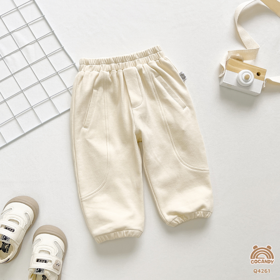 Quần dài BE nỉ  2 đáp sườn bo gấu_thumbnail_1