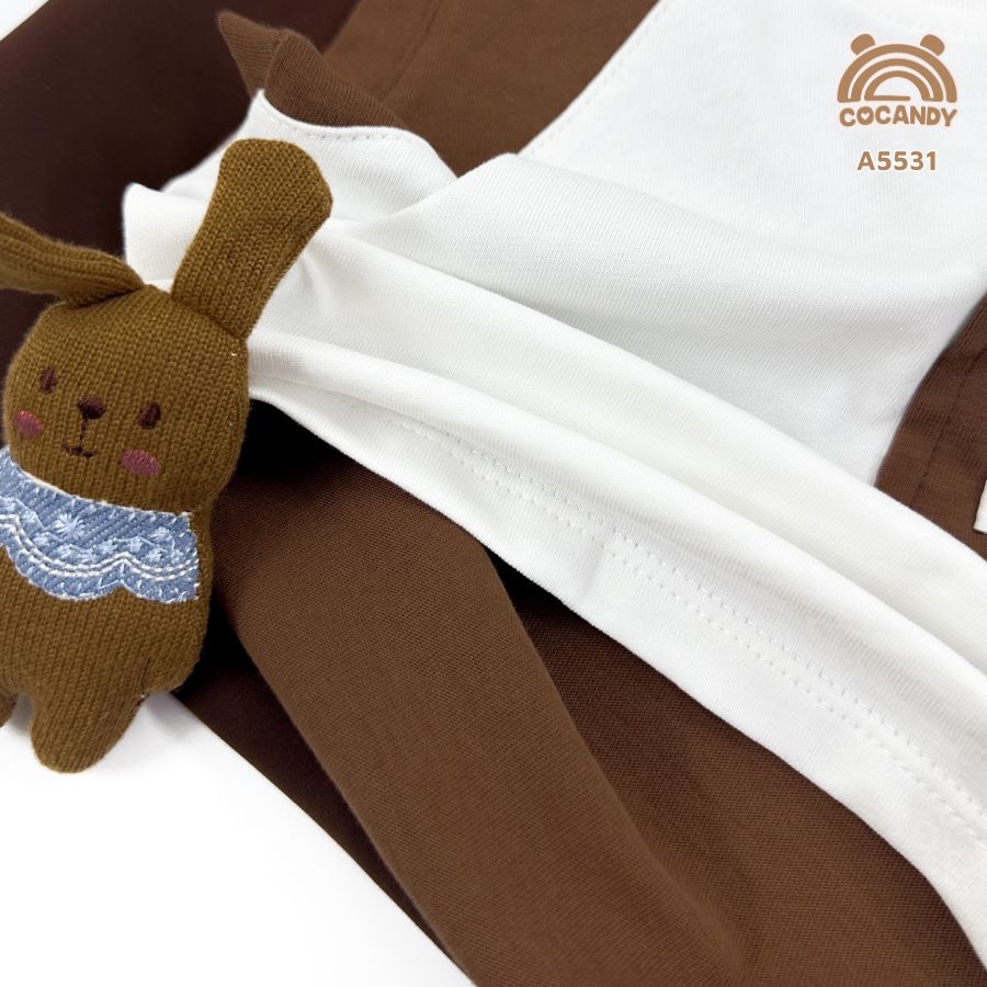 Áo sát nách TRẮNG phối NÂU túi ngực_thumbnail_3