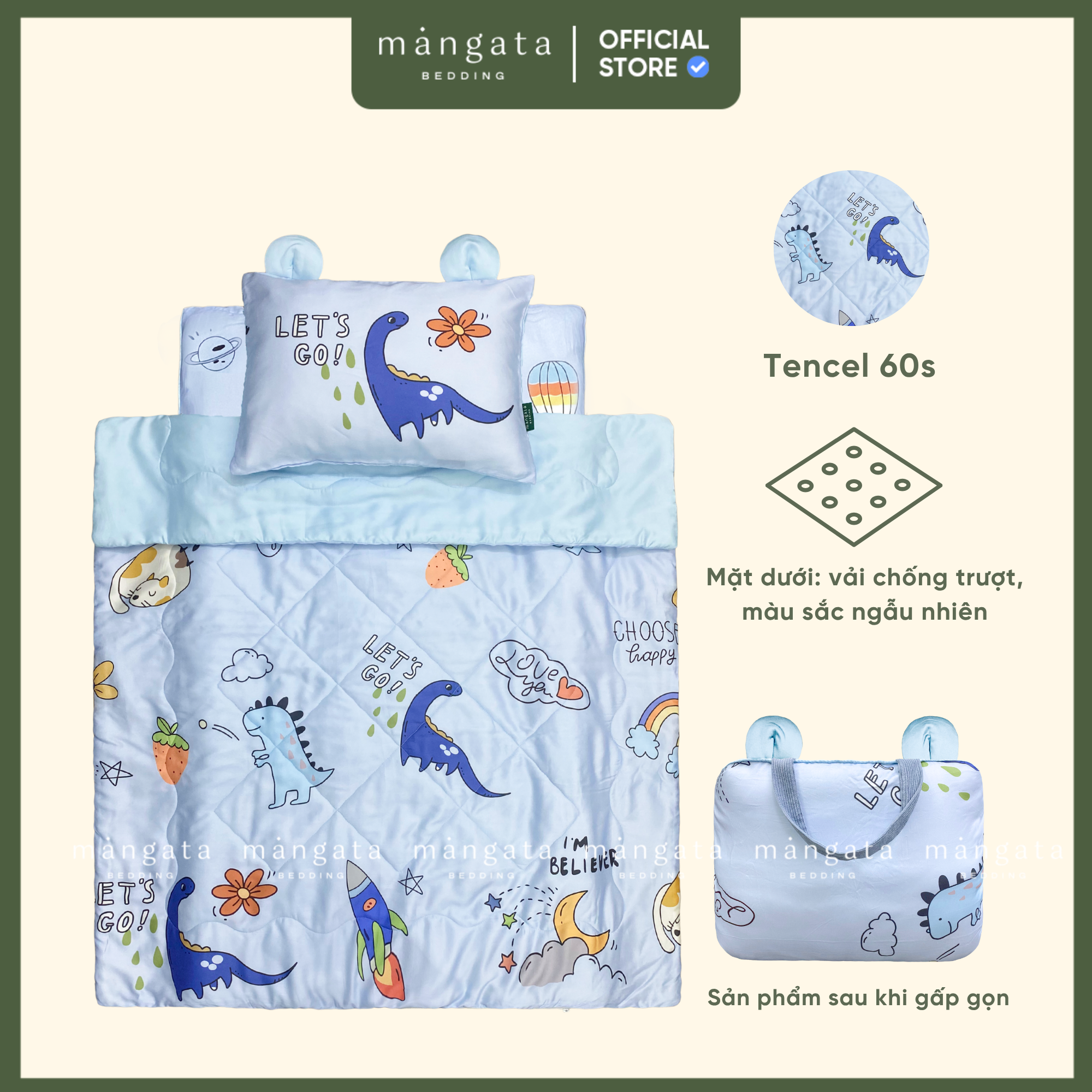 Mẫu Khủng long mèo - Bộ chăn gối gấp gọn đi học_thumbnail_1