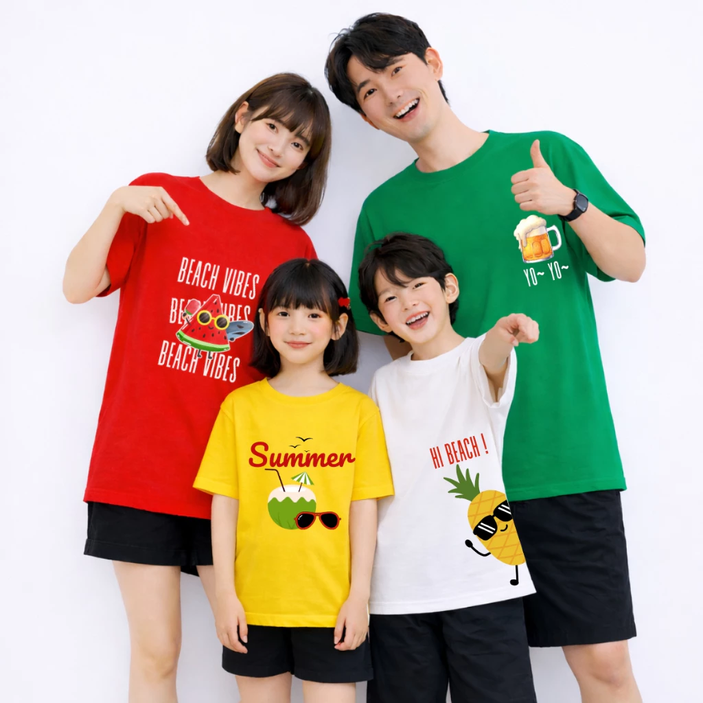 Áo phông gia đình du lịch biển 2026 - Đồng phục gia đình chất liệu thun cotton LOZA KIDS - GĐ020 GĐ020