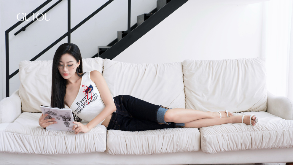 [GUTOU] Quần Jean Lửng Ôm Lai Lật Wash Đậm_thumbnail_9