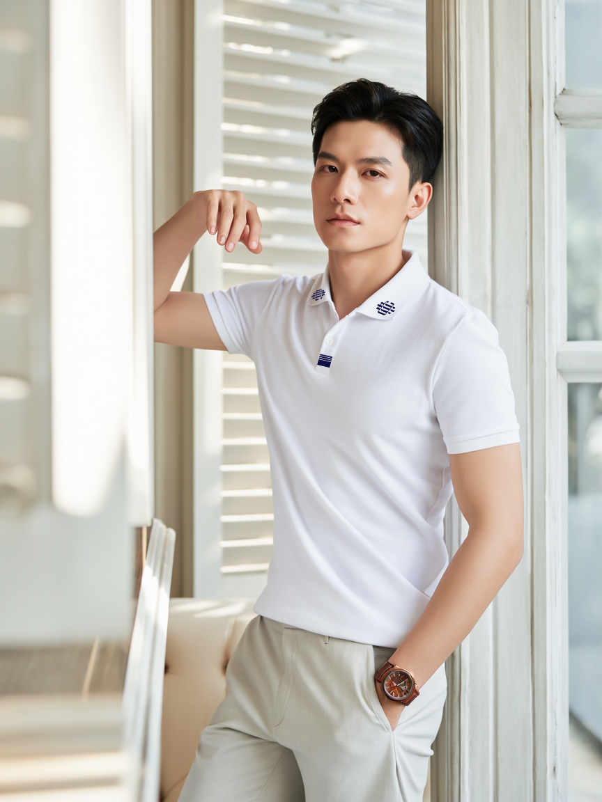 Áo polo nam basic in artwork PLCSD2428 Miucho Iconic chất vải cá sấu co giãn bền đẹp_thumbnail_4