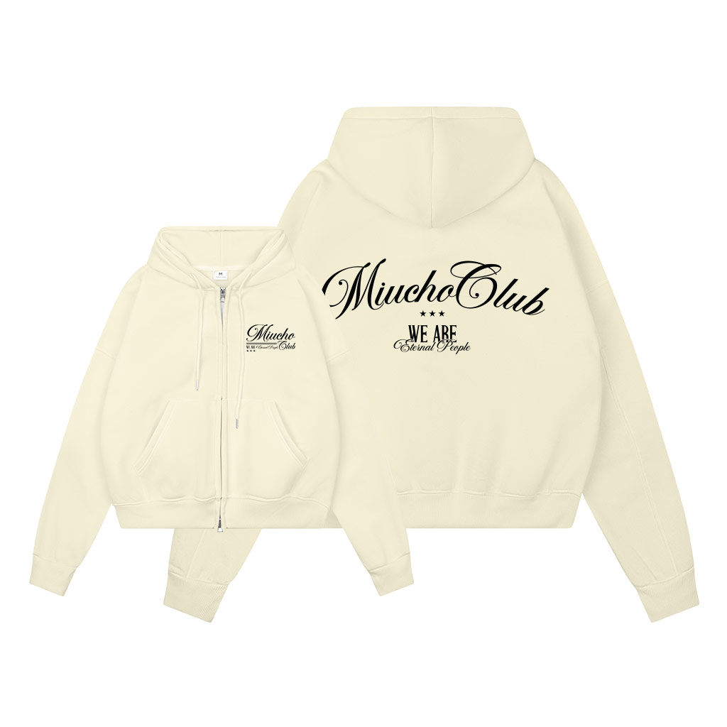 Áo hoodie zip form boxy local brand vải nỉ bông dày dặn khóa kéo HXD1591 Miucho in typography_thumbnail_2