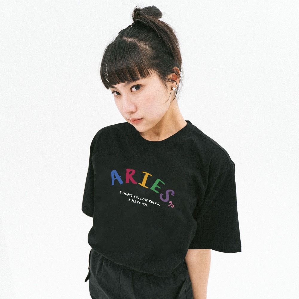 Áo thun nữ form rộng ATD372 cung hoàng đạo Bạch Dương ARIES Miucho cotton cổ tròn in typography_thumbnail_2