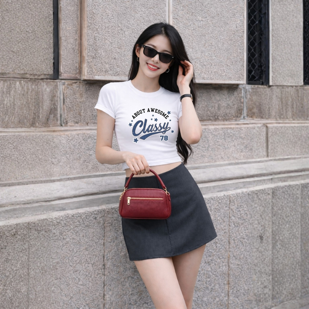 Áo croptop nữ chữ Classy 78 dáng ôm chất thun cotton local brand WETEE - WC1161_thumbnail_3