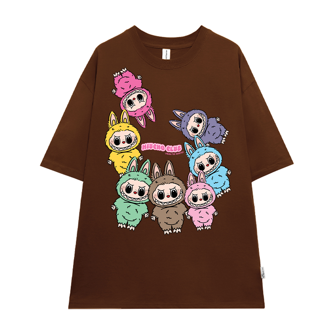 Áo phông labubu dễ thương form rộng ATD1451 Miucho vải cotton cổ tròn in mix_thumbnail_13