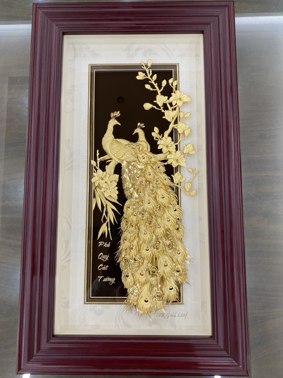 Tranh phú quý cát tường mạ vàng 24k KT 54CM X 32CM 