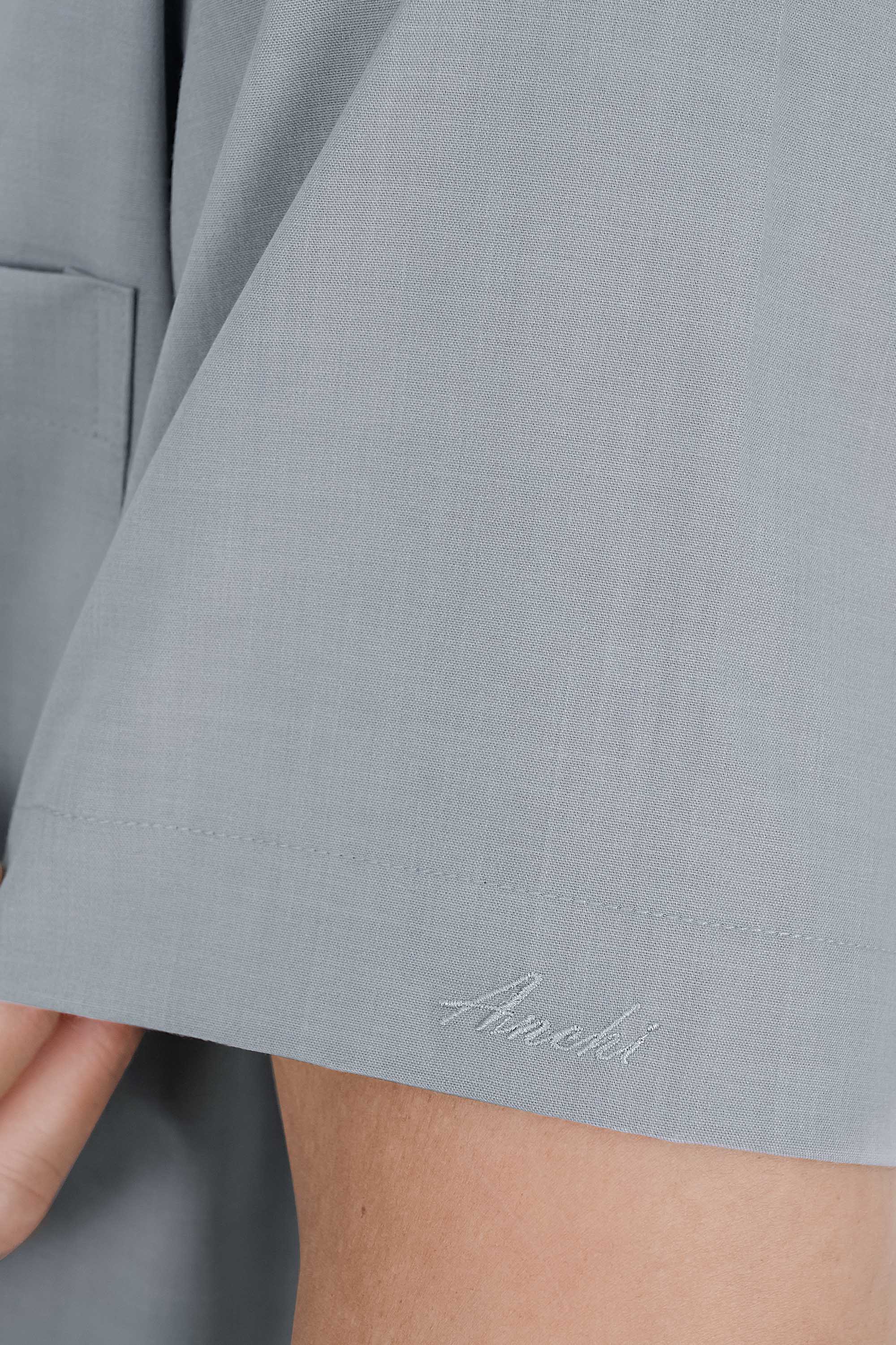 Áo Sơ Mi Trơn Cộc Tay Nam Trung Niên ANCHI Chất Liệu Sợi Gỗ Thoáng Mát Màu Xanh Nhạt_thumbnail_40