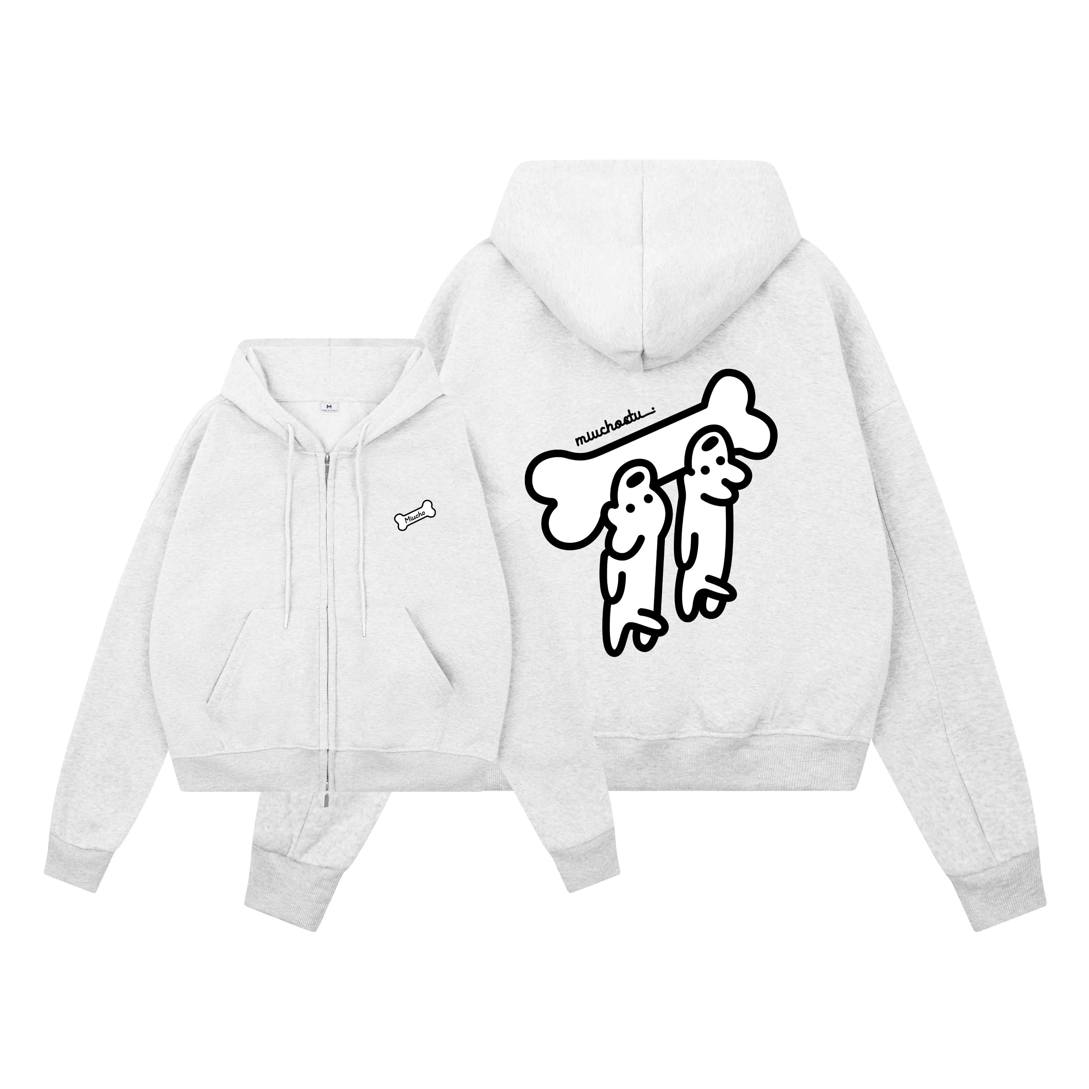 Áo hoodie zip form boxy hình cún dễ thương 2631 Miucho vải nỉ 2 da dày dặn thoáng mát giữ ấm tốt in mix_thumbnail_0