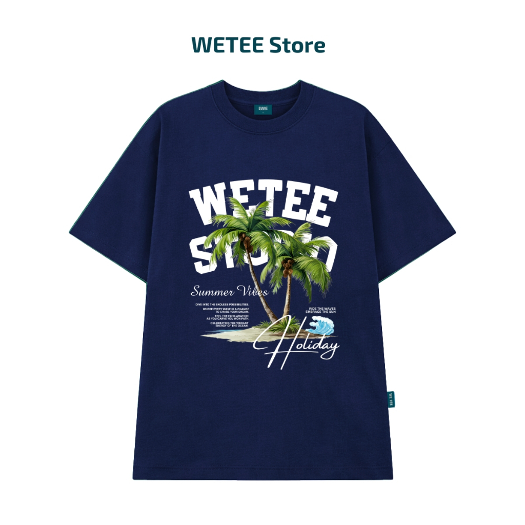 Áo thun unisex UX30 BST CÂY DỪA đi biển mùa hè dáng oversized Local brand WETEE - T050_thumbnail_1
