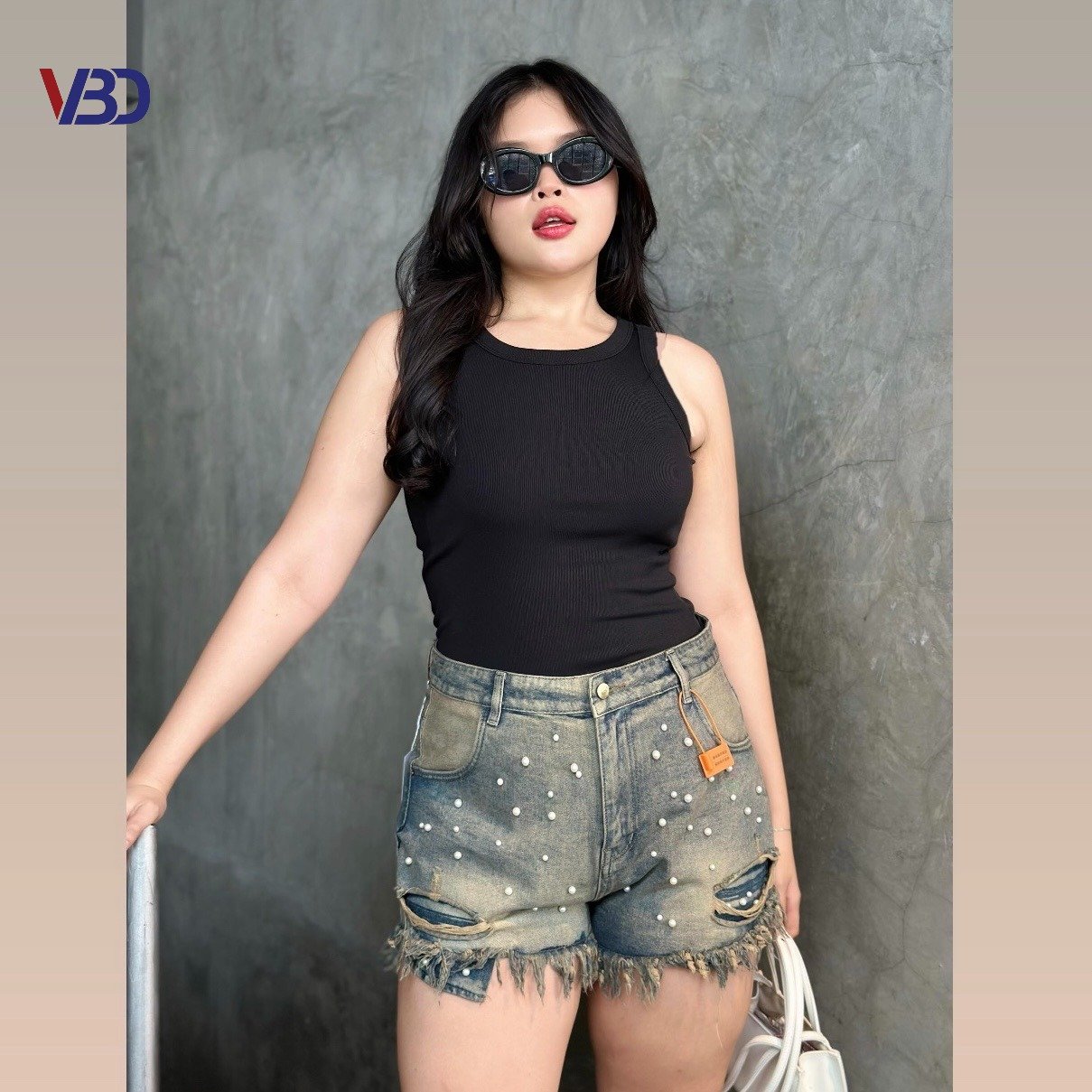 Quần short jean túi lòi đính ngọc bigsize QSJ10020 dành cho nàng béo mập từ 55-90kg_thumbnail_3